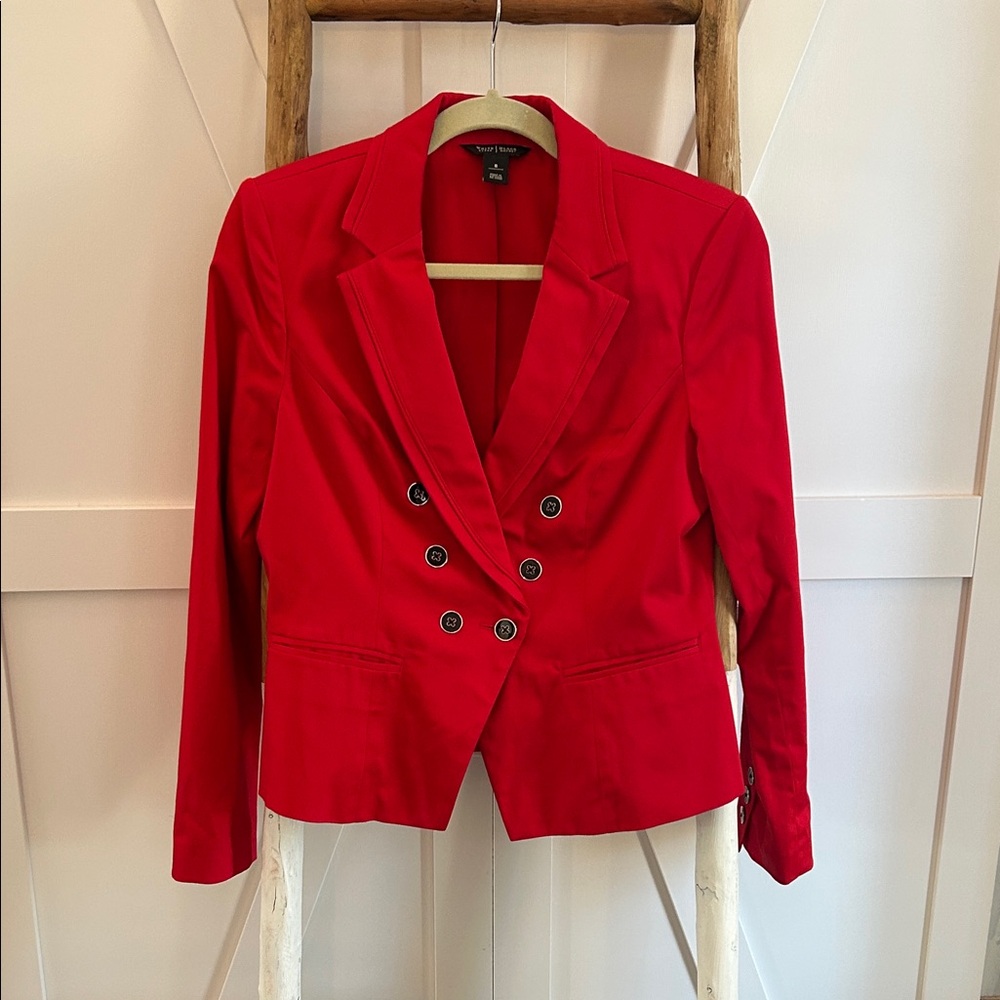 White House Black Market Vibrant Red Double Breasted Blazer